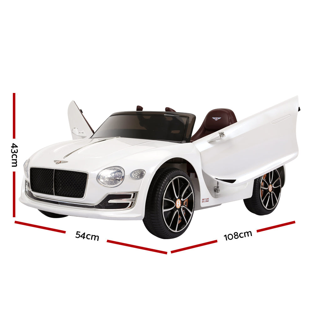 Bentley Car Licensed Electric Toys 12V Battery Remote Cars White
