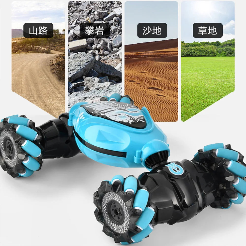 Stunt Drift Car, 4WD Gesture Sensing Remote Control RC Car with LED Lights & Twist Deformation for Kids