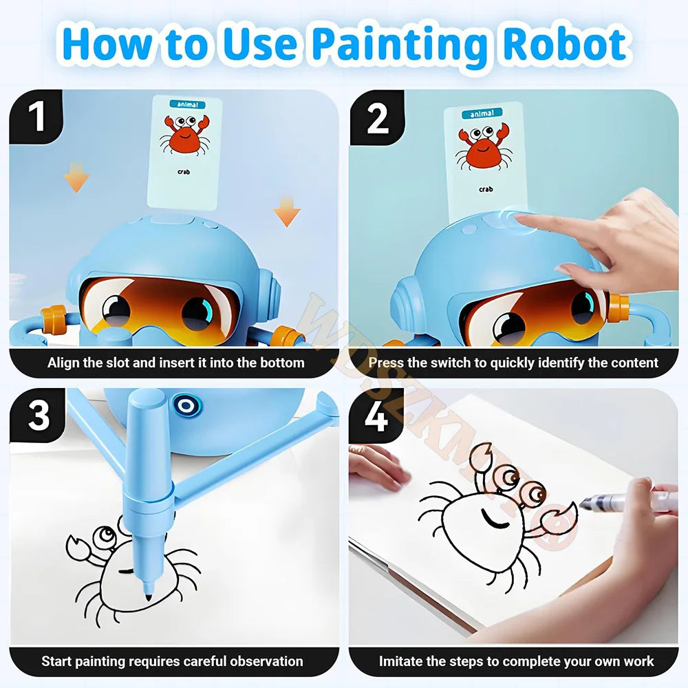2026 new Educational Drawing Robot For Kids Interactive Learning For Early Childhood Enlightenment Christmas Gift