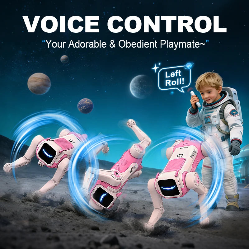 RC AI Smart Robot Dog Intelligent Electric Stunt Bionic Mechanical Dog Voice Command Programmable RC Robot Dog Toy Gift Children