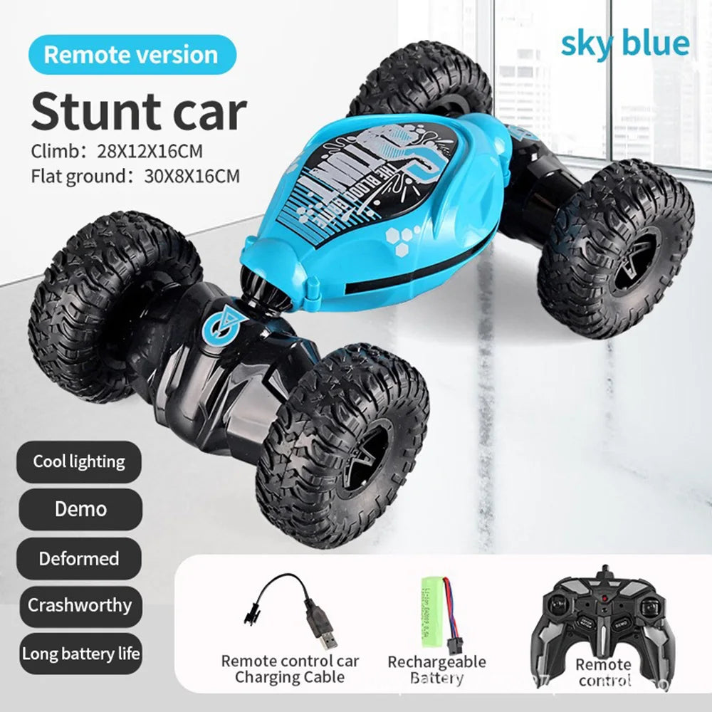 Stunt Drift Car, 4WD Gesture Sensing Remote Control RC Car with LED Lights & Twist Deformation for Kids