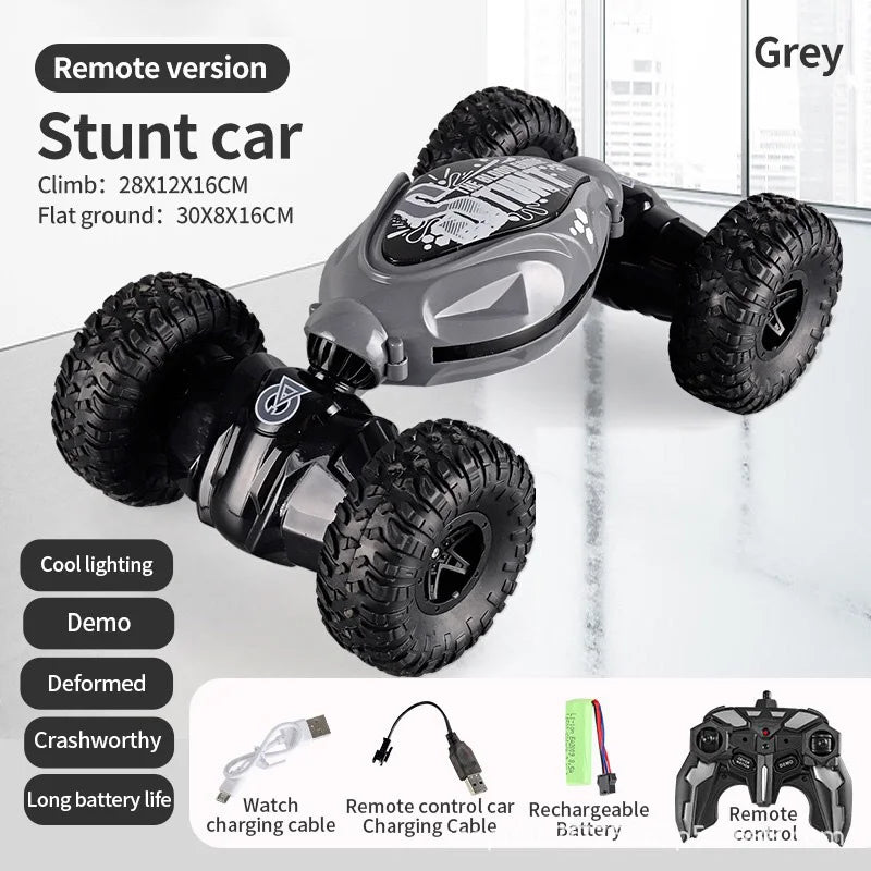 Stunt Drift Car, 4WD Gesture Sensing Remote Control RC Car with LED Lights & Twist Deformation for Kids