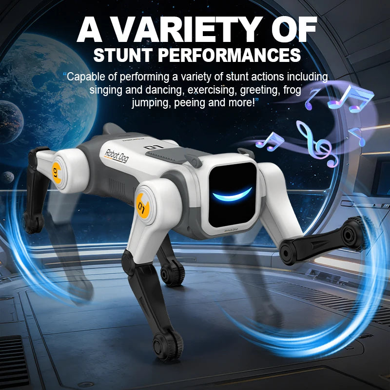 RC AI Smart Robot Dog Intelligent Electric Stunt Bionic Mechanical Dog Voice Command Programmable RC Robot Dog Toy Gift Children