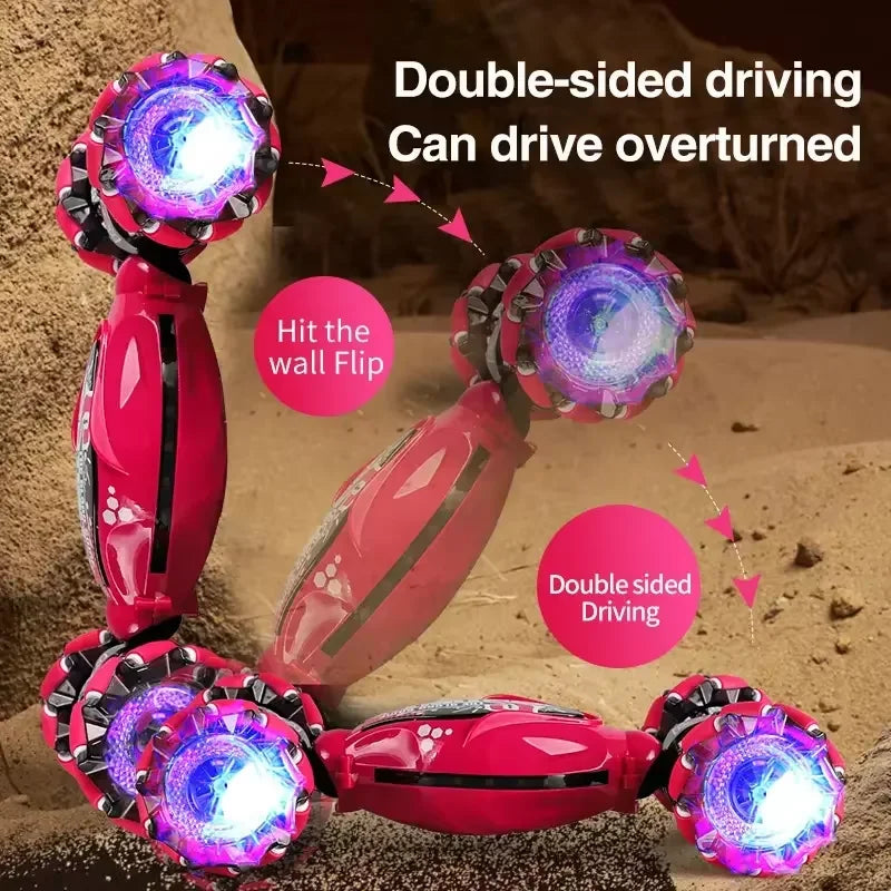 Stunt Drift Car, 4WD Gesture Sensing Remote Control RC Car with LED Lights & Twist Deformation for Kids