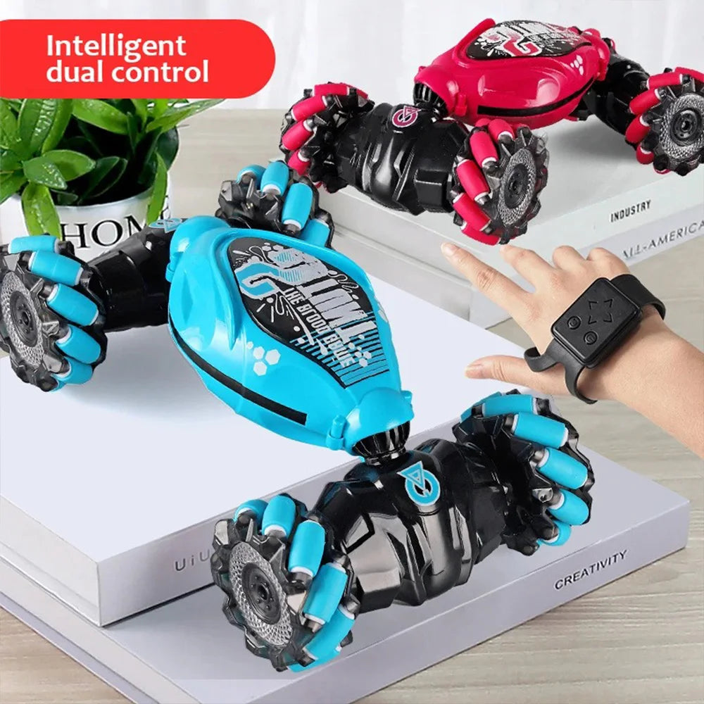 Stunt Drift Car, 4WD Gesture Sensing Remote Control RC Car with LED Lights & Twist Deformation for Kids