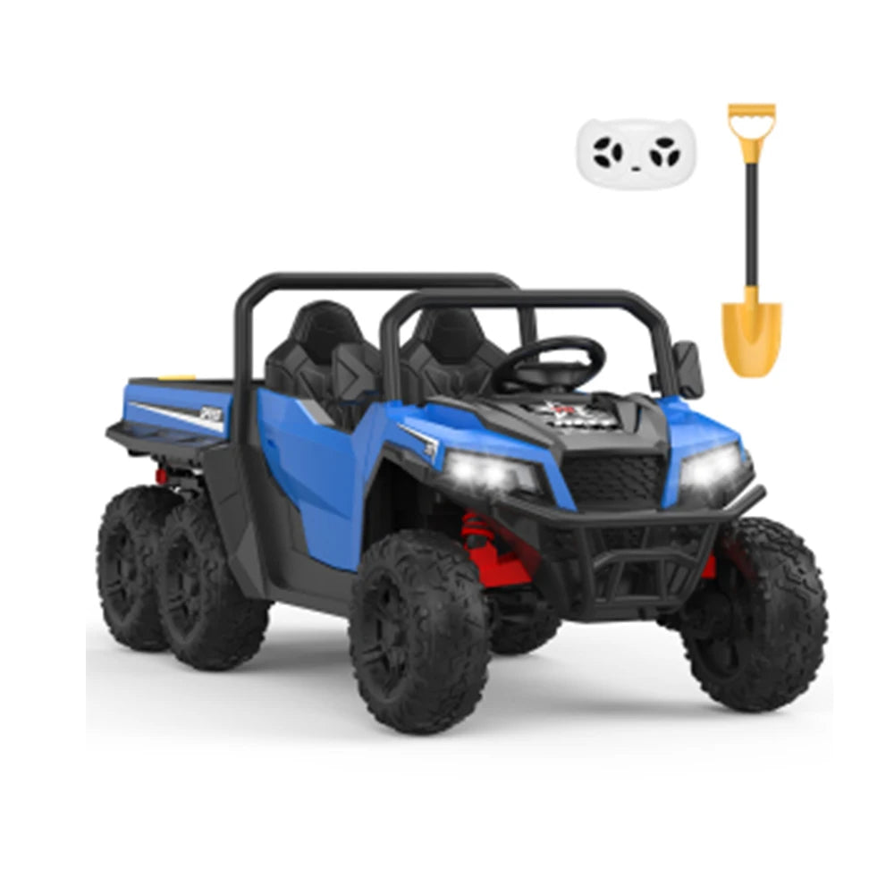 24V 4WD Electric Ride On Dump Truck with Remote Control 2-Seater Kids Ride On Car Music Player & LED Lights Birthday Gift