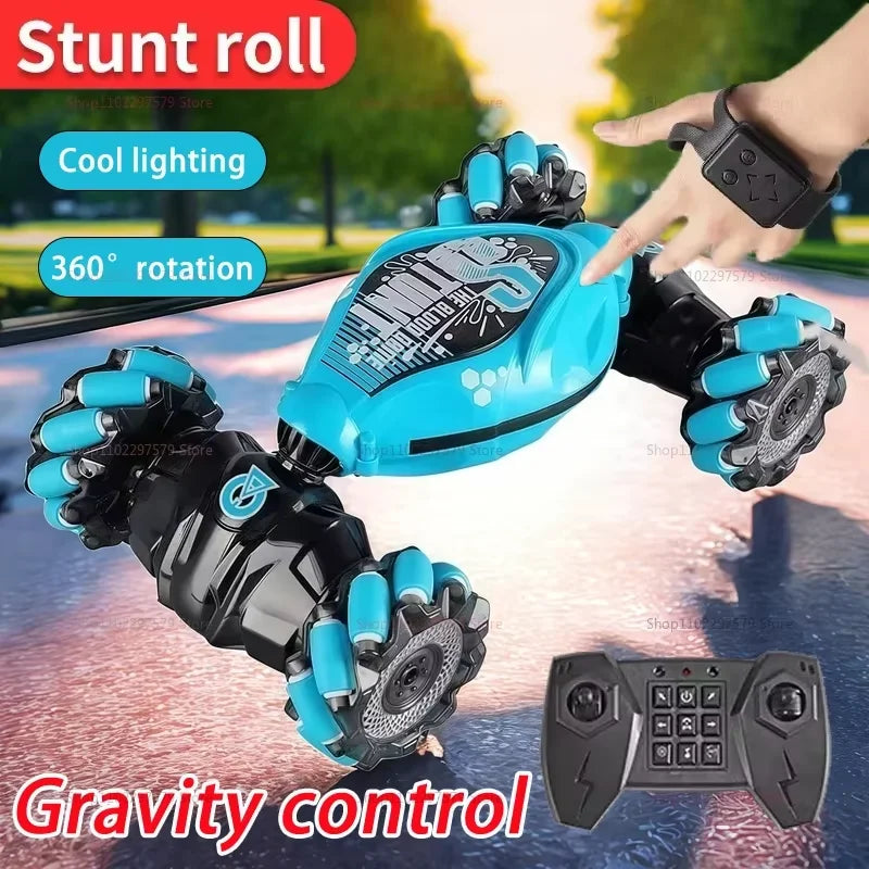 Stunt Drift Car, 4WD Gesture Sensing Remote Control RC Car with LED Lights & Twist Deformation for Kids