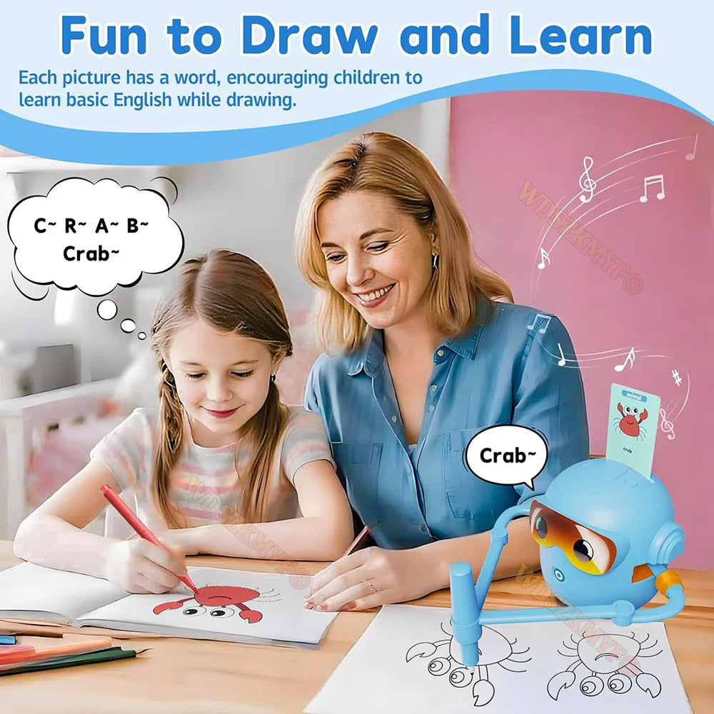 2026 new Educational Drawing Robot For Kids Interactive Learning For Early Childhood Enlightenment Christmas Gift