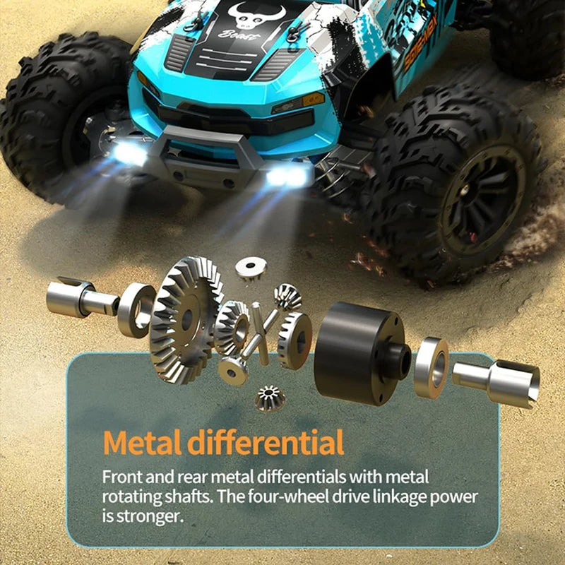 4WD Remote Control Car Off Road 4x4 RC High Speed 1:16 Truck Super Brushless 50 or 80KM/H Fast Drift Racing Toy Kids Adults