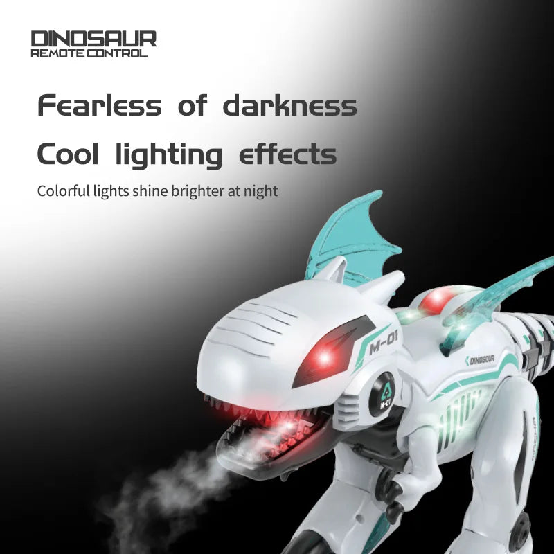 Rc Robot Dinosaurs Toys Education Electronic Simulation Action Sound Light Music Spray Remote Ccontrol Animal Toys for Kids Boys
