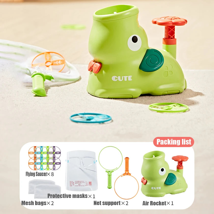Air Launcher Toy Outdoor Soaring Flying Disc Flying Saucer Foot Launcher Kids Jump Sport Games Children Toys for Kids Boy Gifts