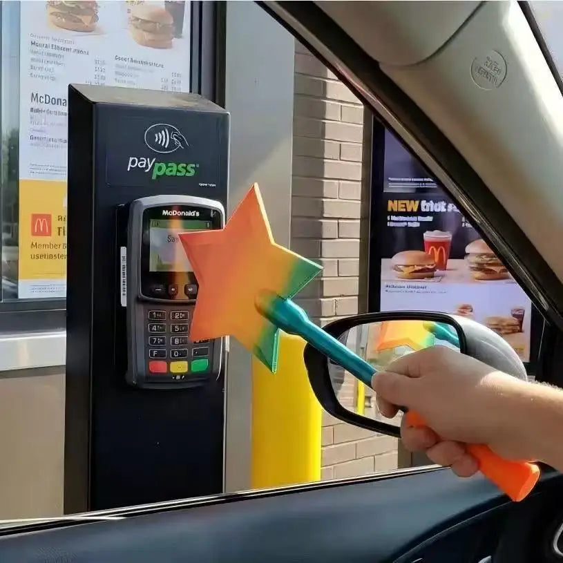 3D Printed Magic Wand Credit Card Holder with Tap Payment Portable Lightweight Funny Star Wand Style Card Stand Novelty Gift