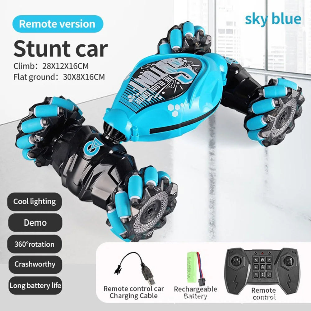 Stunt Drift Car, 4WD Gesture Sensing Remote Control RC Car with LED Lights & Twist Deformation for Kids