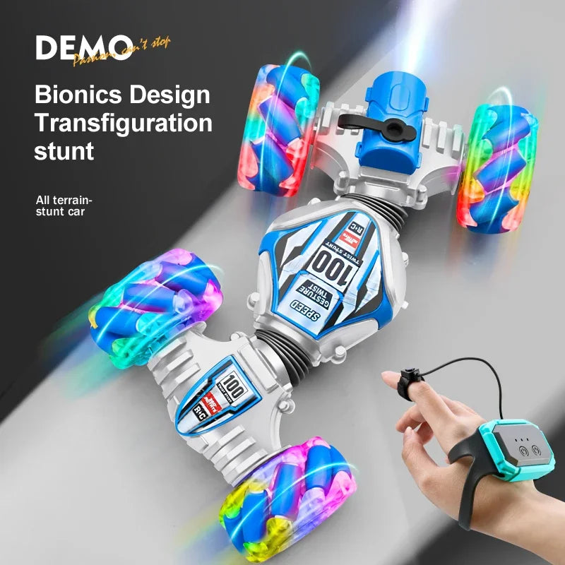 NEW RC Stunt Car 2.4G Remote Control Cars RC Watch Gesture Sensor LED Rotation Gift Electronic Toy for Kids Boys