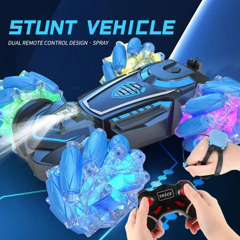 Stunt Drift Car, 4WD Gesture Sensing Remote Control RC Car with LED Lights & Twist Deformation for Kids