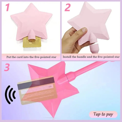 3D Printed Star Wand Holder Portable Credit Card Stand Magics Wand Design For Daily Desktop Organization And Use
