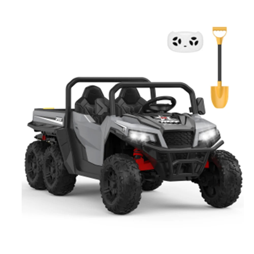 24V 4WD Electric Ride On Dump Truck with Remote Control 2-Seater Kids Ride On Car Music Player & LED Lights Birthday Gift